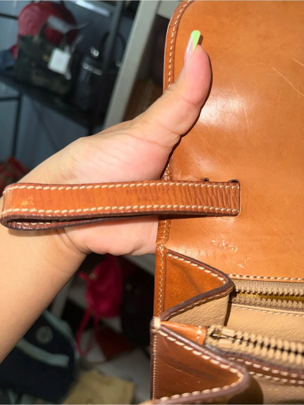 Celine Brown Monogram Canvas Clutch Bag with Gold Lock